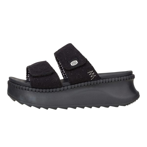 Delray Slide Eyelet - Black