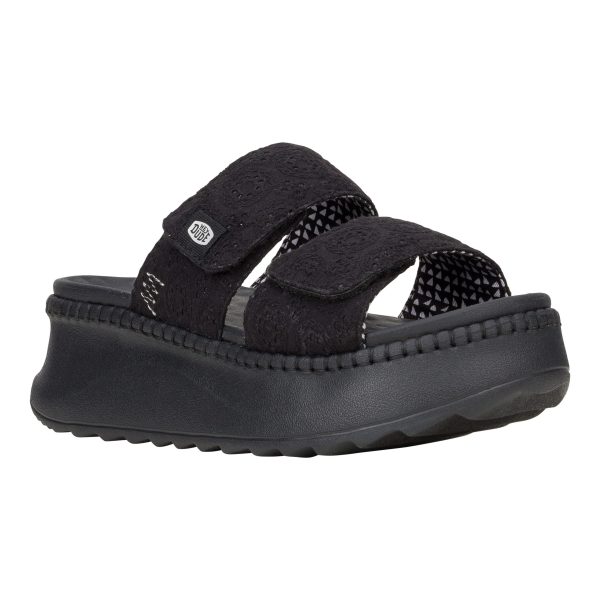 Delray Slide Eyelet - Black
